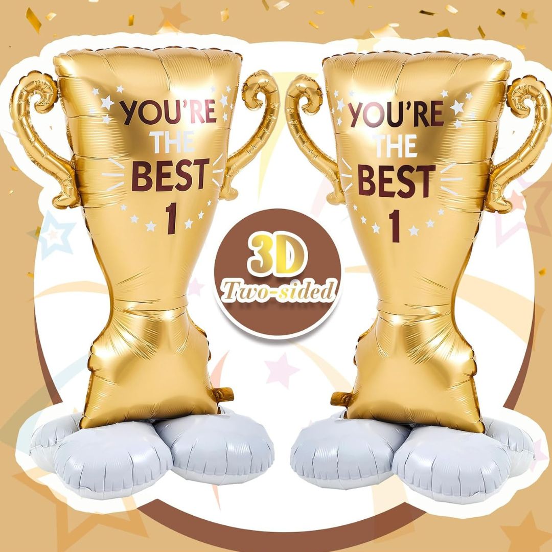 You're the Best Trophy Shaped XL Airloonz Balloon - Air Filled - 50 inches- 1PC