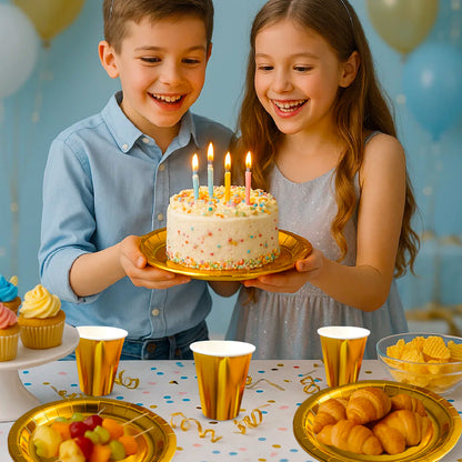 Golden Party Paper Plates - 9 inches - 10PC