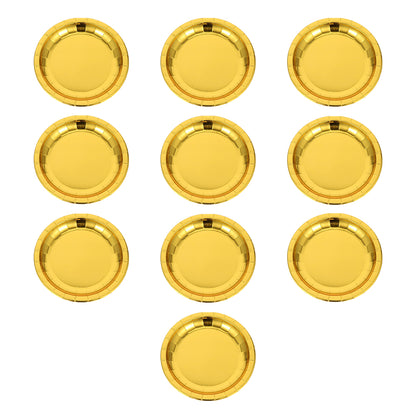 Golden Party Paper Plates - 9 inches - 10PC