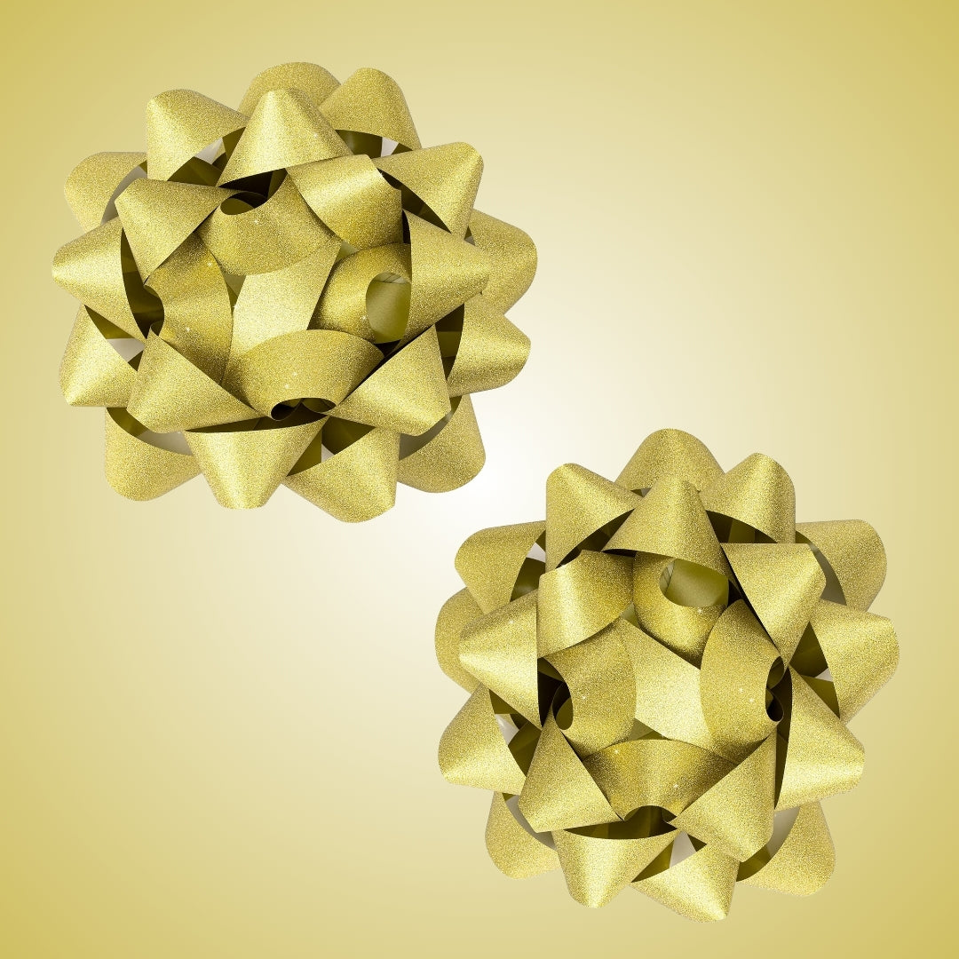Golden Packaging Bow Ribbons - 2PC