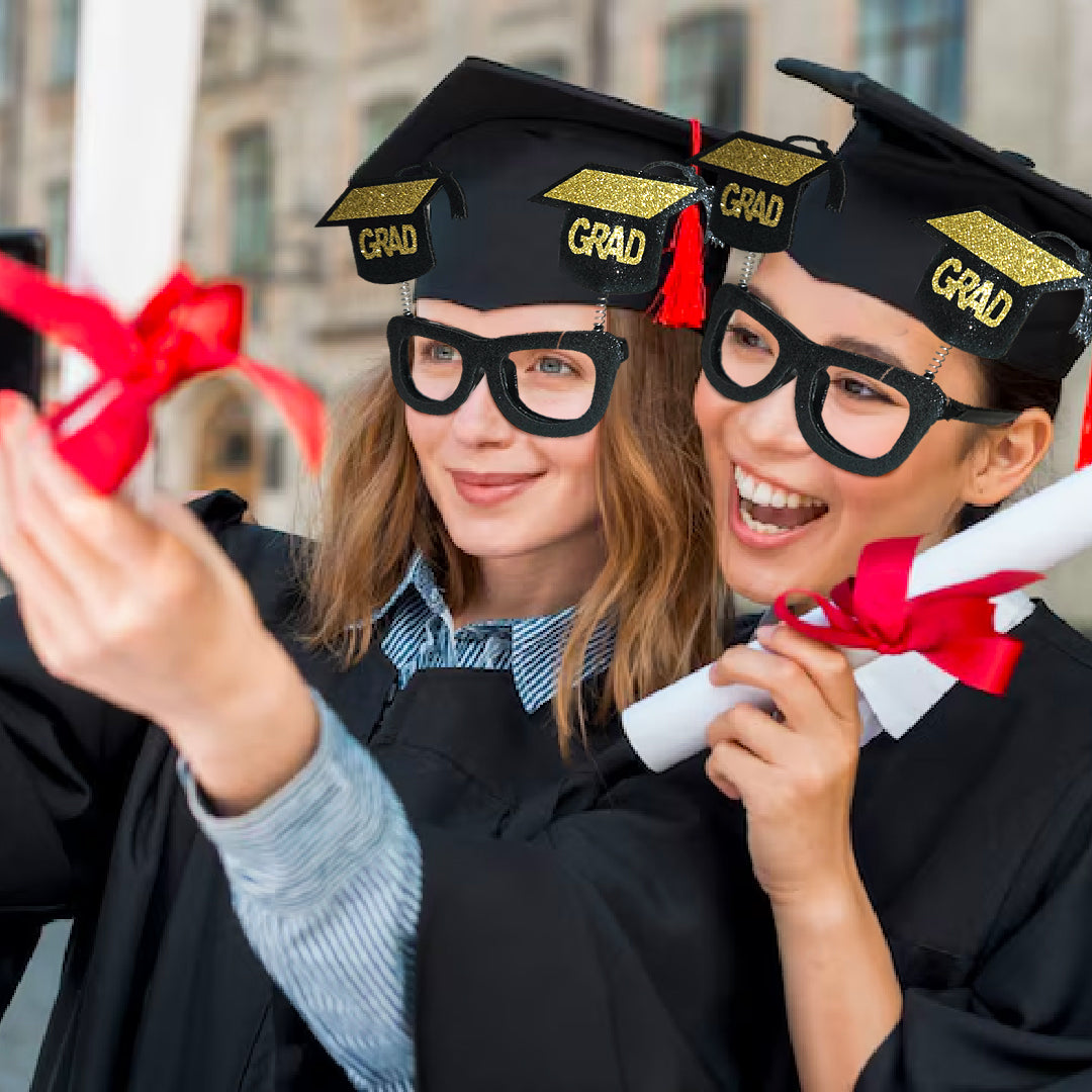 Graduation Black & Gold Sunglass with Shimmer - 1PC
