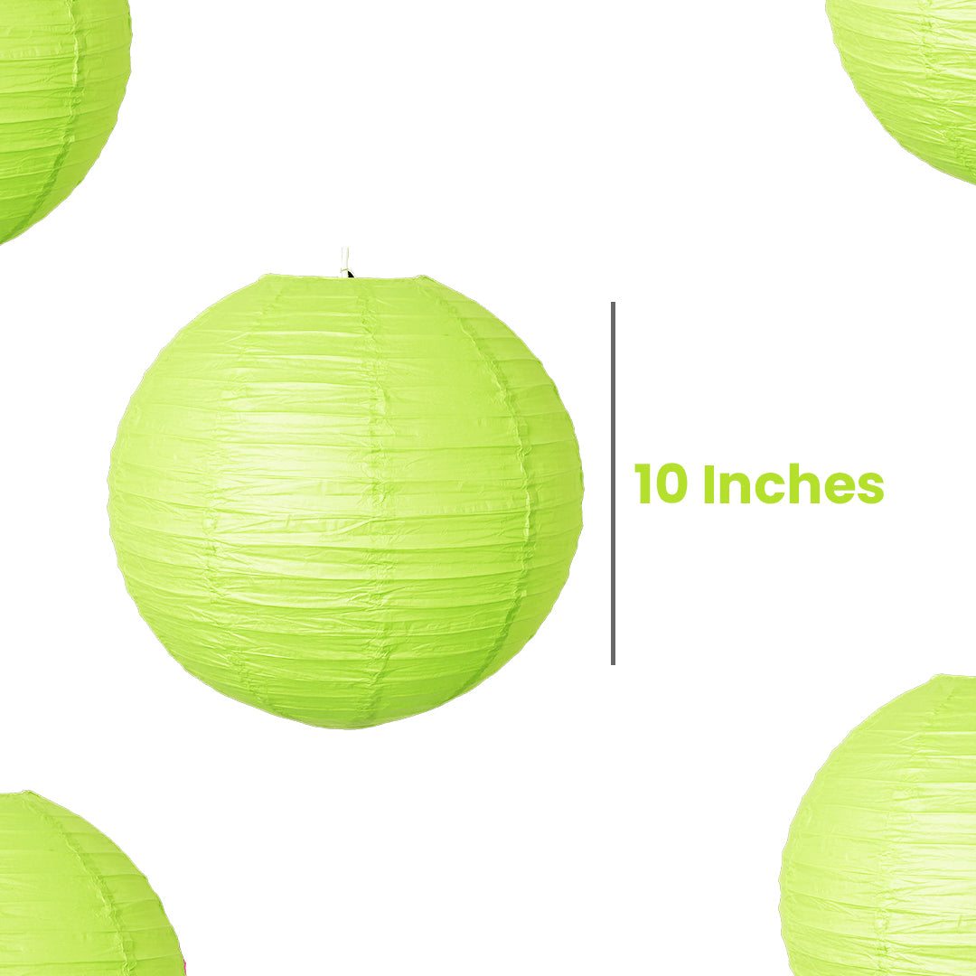 Light Green Round Paper Lantern - 10 Inches - 1PC