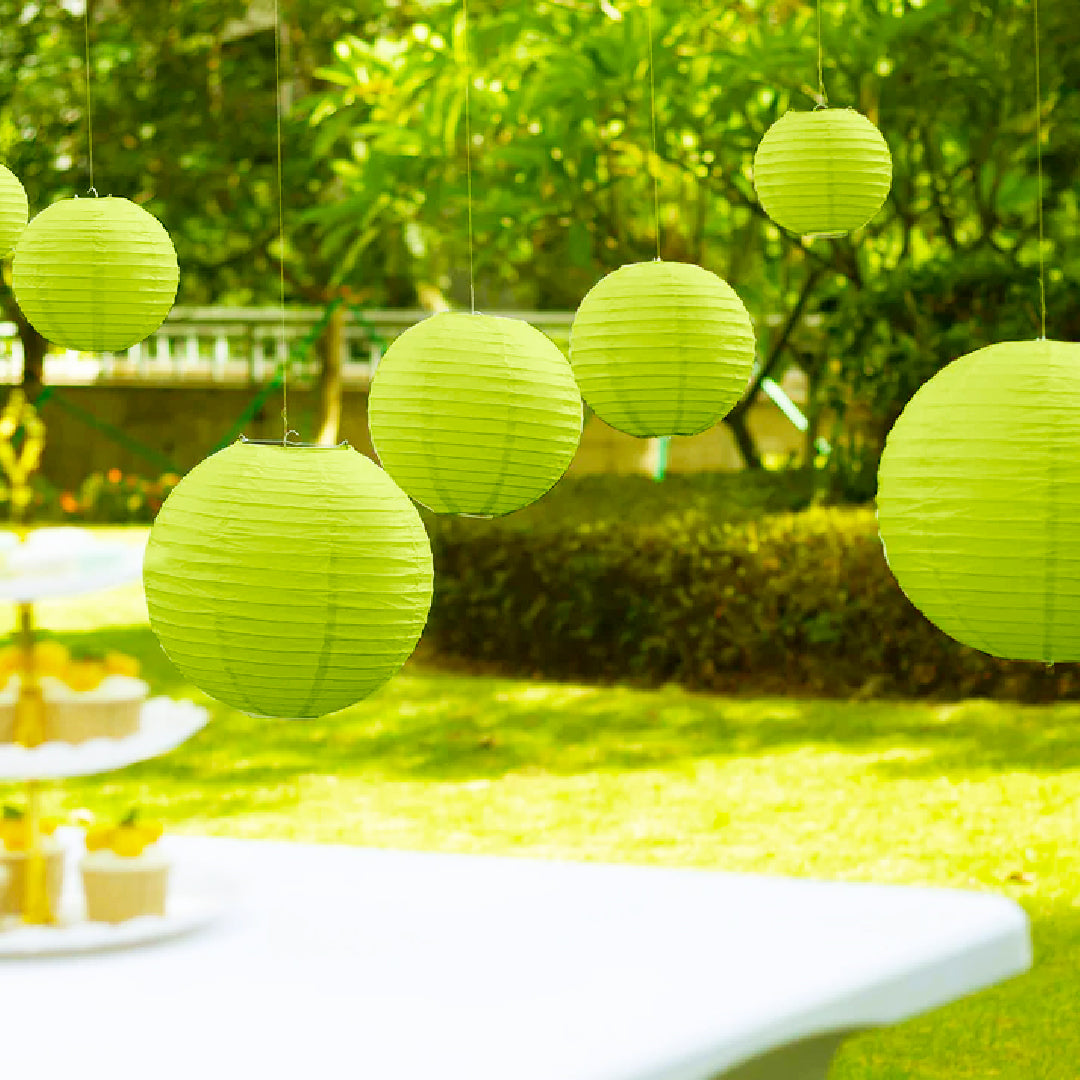 Light Green Round Paper Lantern - 10 Inches - 1PC