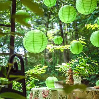 Light Green Round Paper Lantern - 10 Inches - 1PC