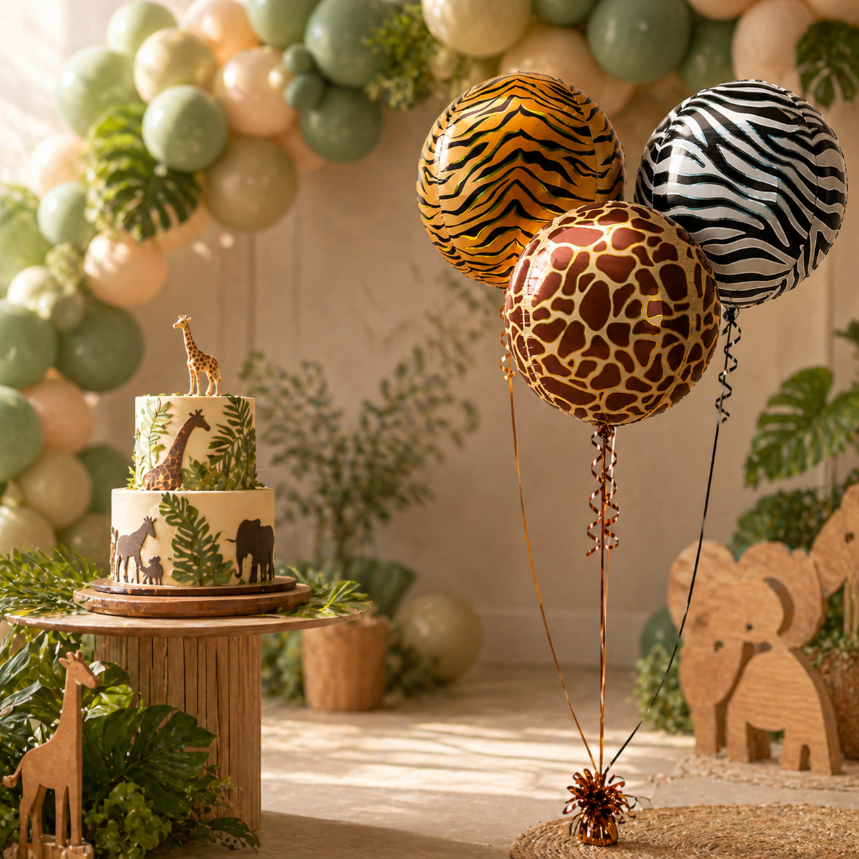 Animal Print Orbz Shaped Balloon Bouquet Set of 3 | Helium Filled and Delivers Inflated