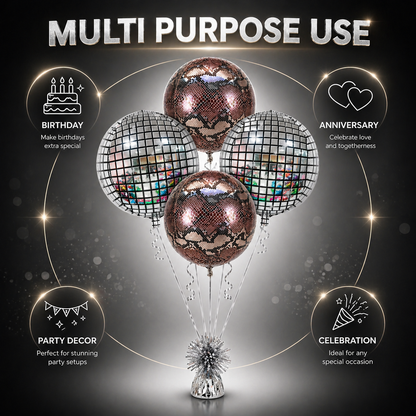 Jungle Disco Balloon Bouquet Set of 4PC | Helium Filled & Delivers Inflated