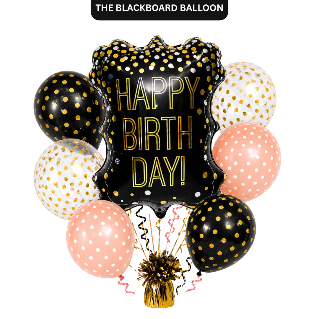 Happy Birthday Balloon with Polka Dot Latex - 7PC