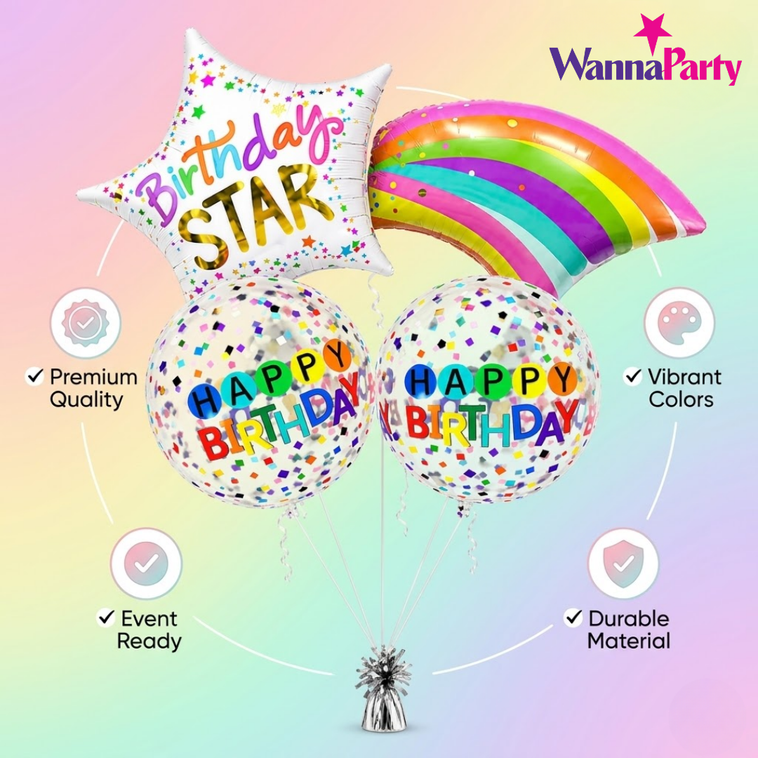 You're my Birthday Star Helium Filled Balloon Bouquet Set of 3