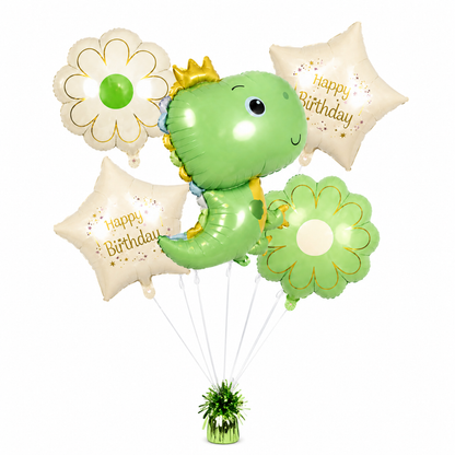 Lil Dino Theme Helium Filled Balloon Bouquet Set of 5PC