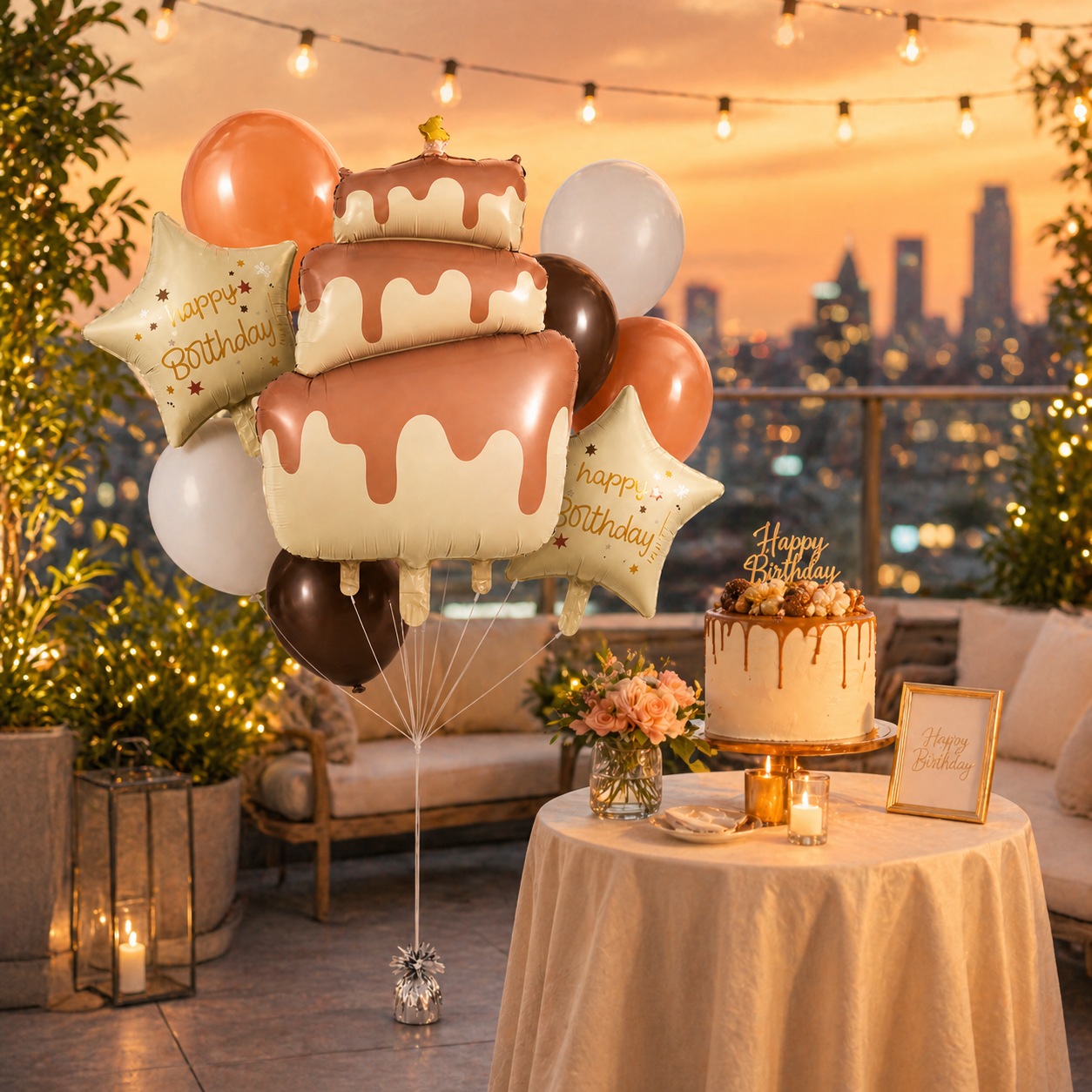 Dripping Chocolate Cake Balloon Set - 9PC
