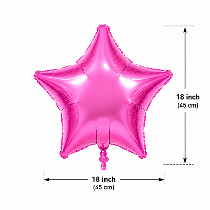 Pink Star Shaped Foil Balloon Combo Pack - Helium Quality - 18 inches - 4PC