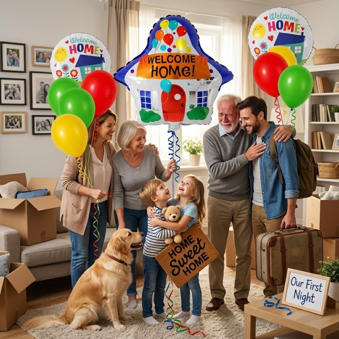 Welcome Home Balloon Set of 9 Pcs| Home Coming Surprise Decoration Balloon Bouquet Helium Filled and Delivered Inflated