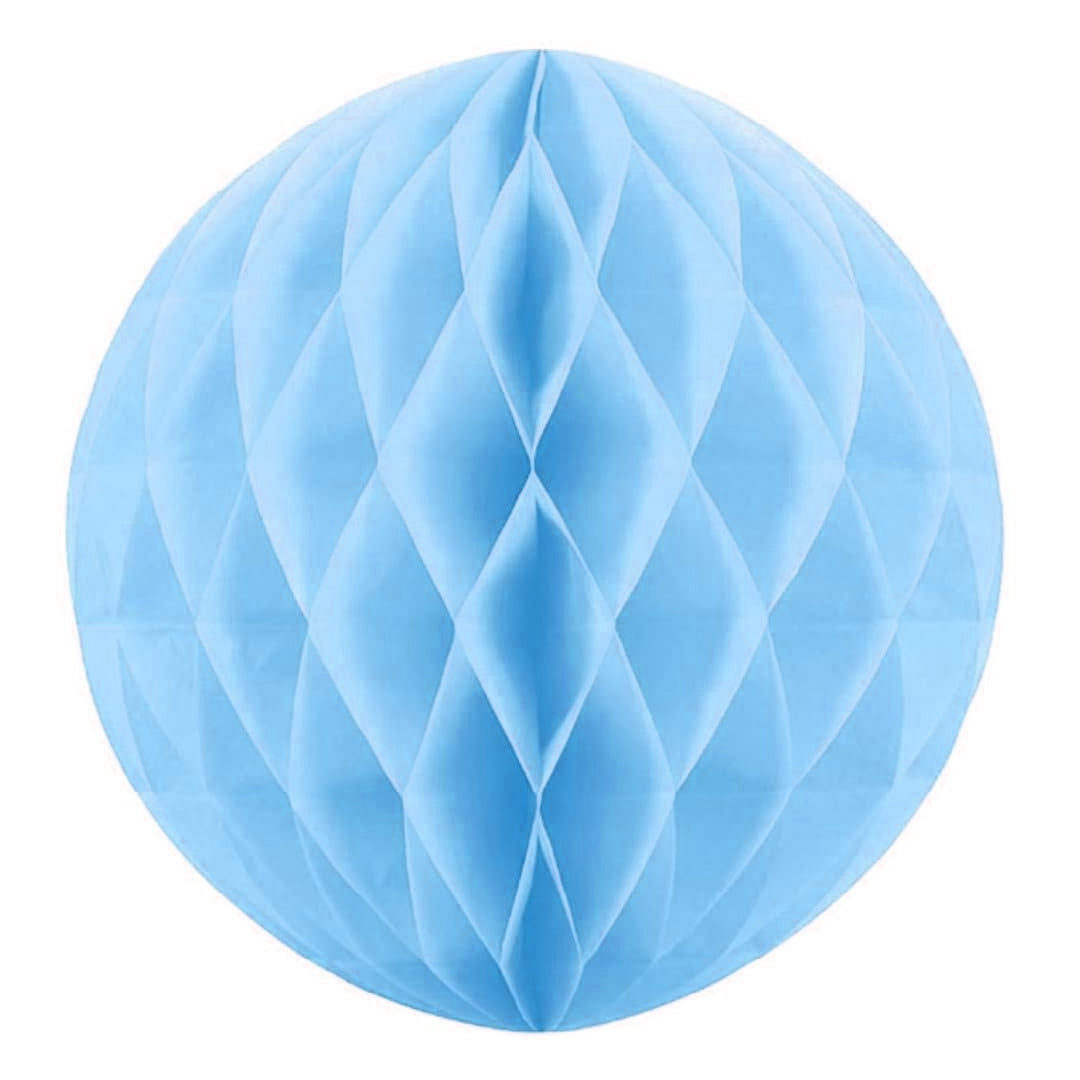 Light Blue Honeycomb Ball for Hanging Decor - 10 inches - 1PC