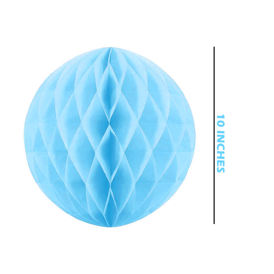 Light Blue Honeycomb Ball for Hanging Decor - 10 inches - 1PC