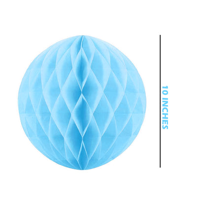 Light Blue Honeycomb Ball for Hanging Decor - 10 inches - 1PC