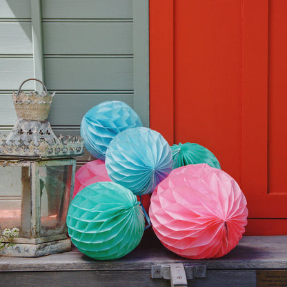 Light Blue Honeycomb Ball for Hanging Decor - 10 inches - 1PC