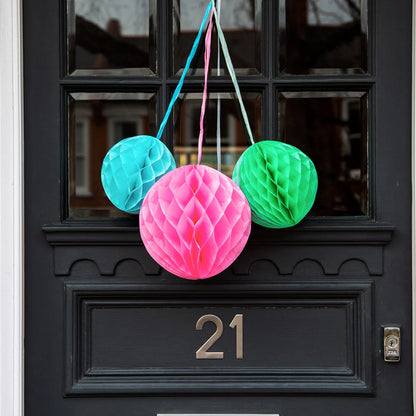 Light Blue Honeycomb Ball for Hanging Decor - 10 inches - 1PC