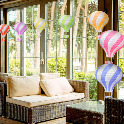 Assorted Color Paper Lantern Parachute/Hot Air Baloon for Hanging Decor - 5PC