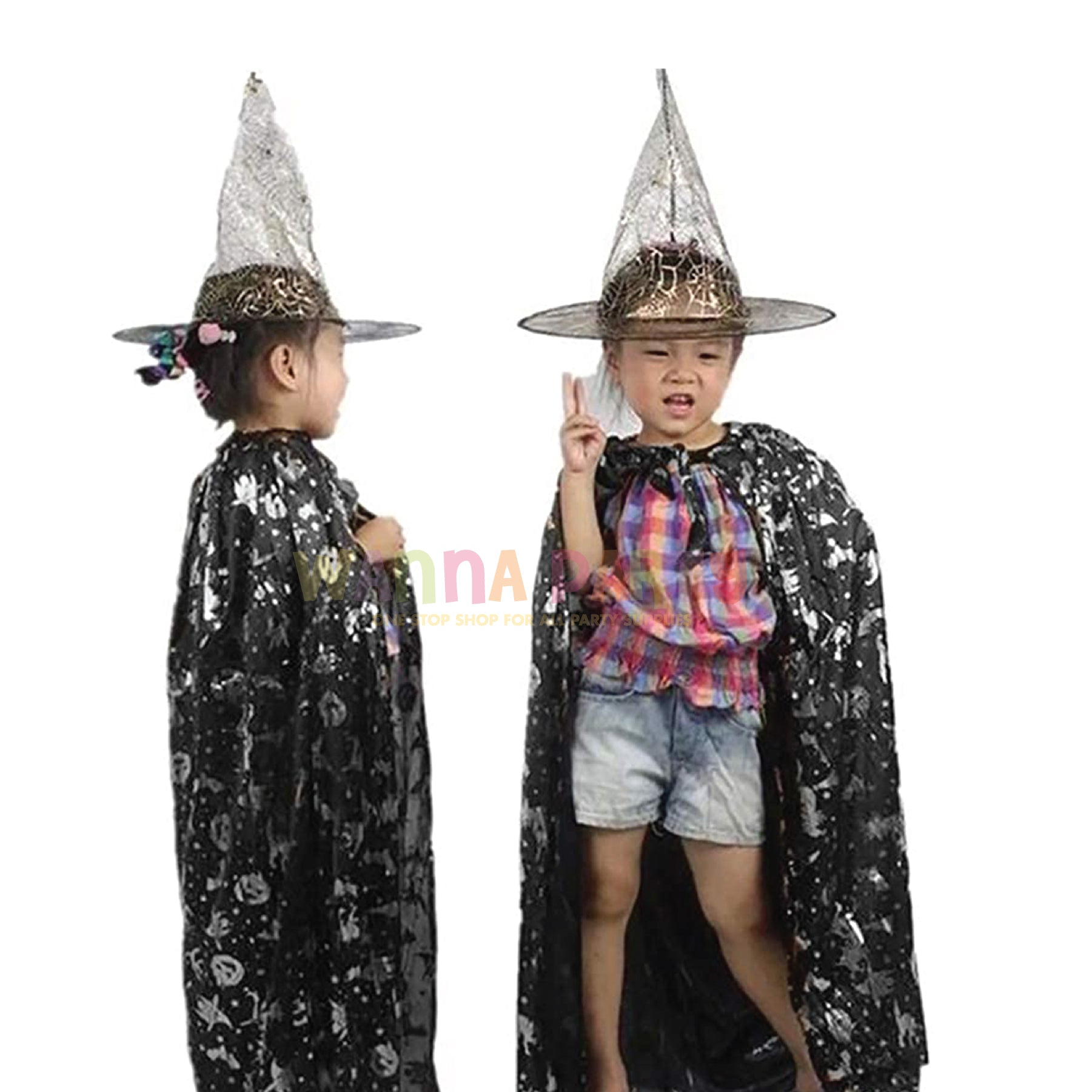 Halloween Cape Silver for Kids