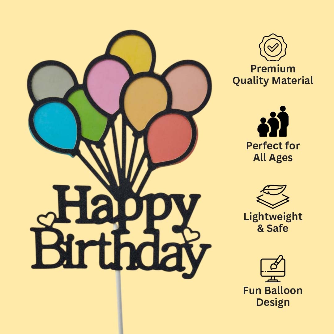 Happy Birthday Balloons Topper