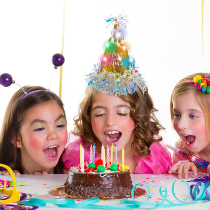 Light Up LED Birthday Cap with White & Gold Polka Dot - 1PC