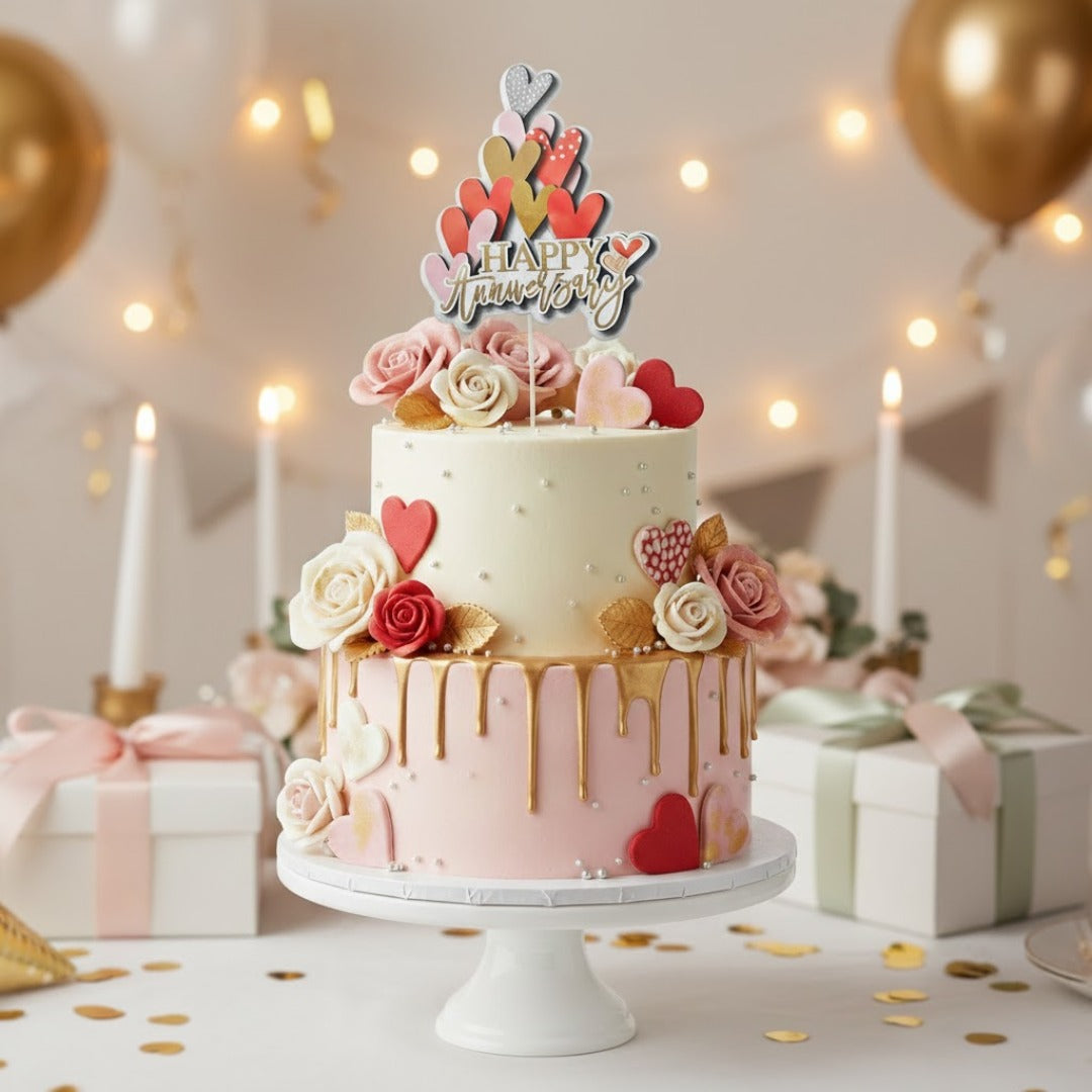 Happy Anniversary Cake Topper