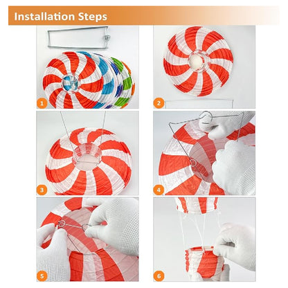 Hot Air Balloon Parachute Orange Lanterns - 1PC