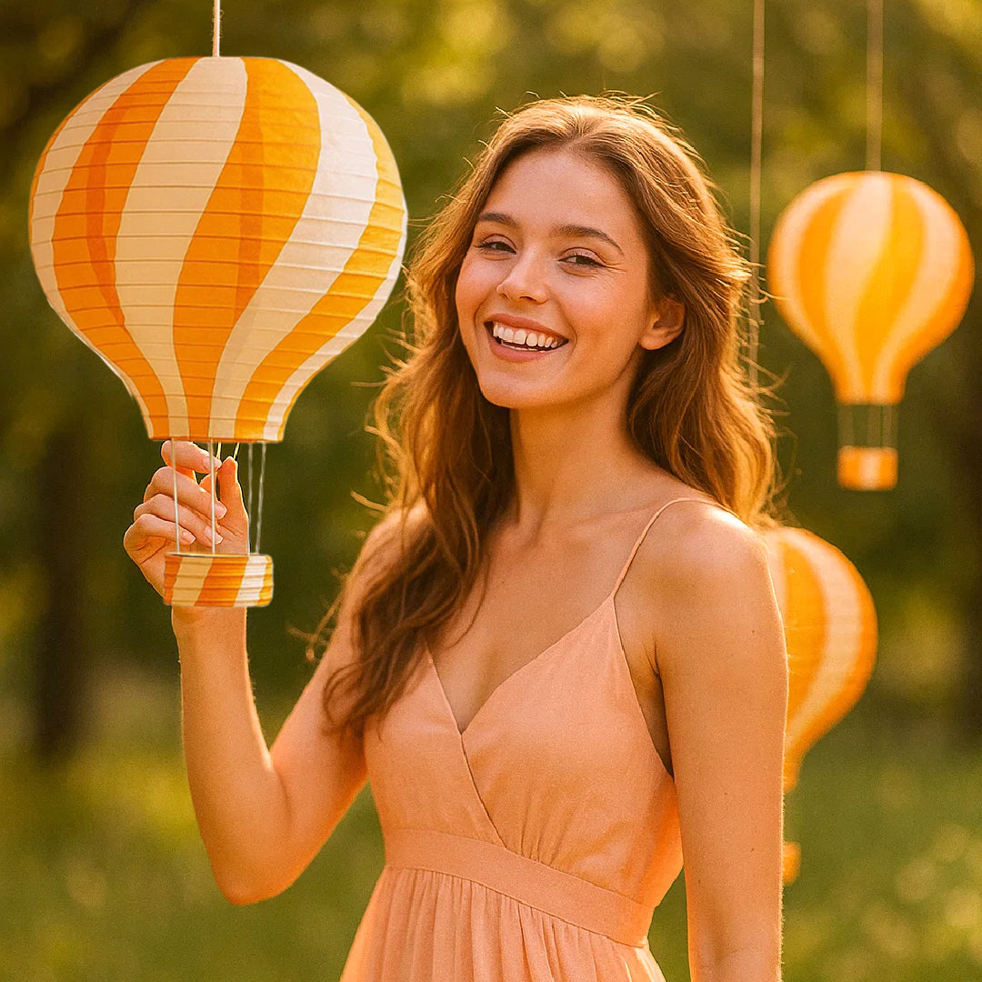 Hot Air Balloon Parachute Orange Lanterns - 1PC