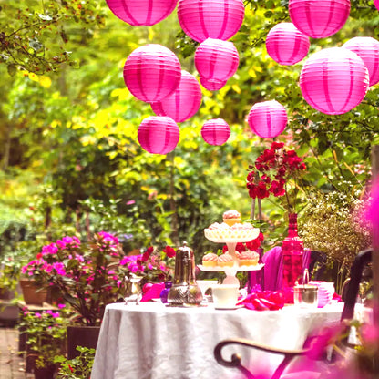 Fuchsia Round Paper Lantern - 12 Inches - 1PC
