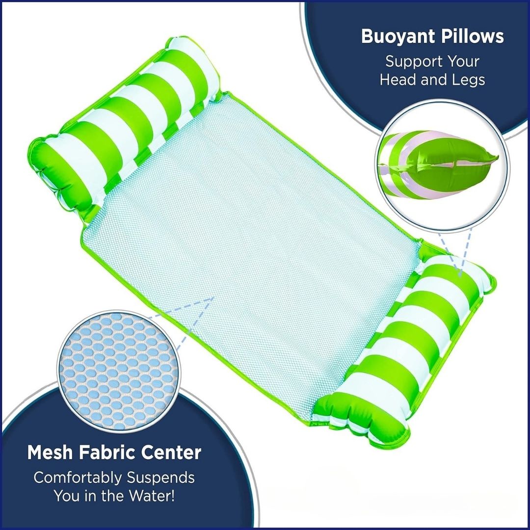 Pool Float Inflatable Pool Hammock Lounger Green - 1PC