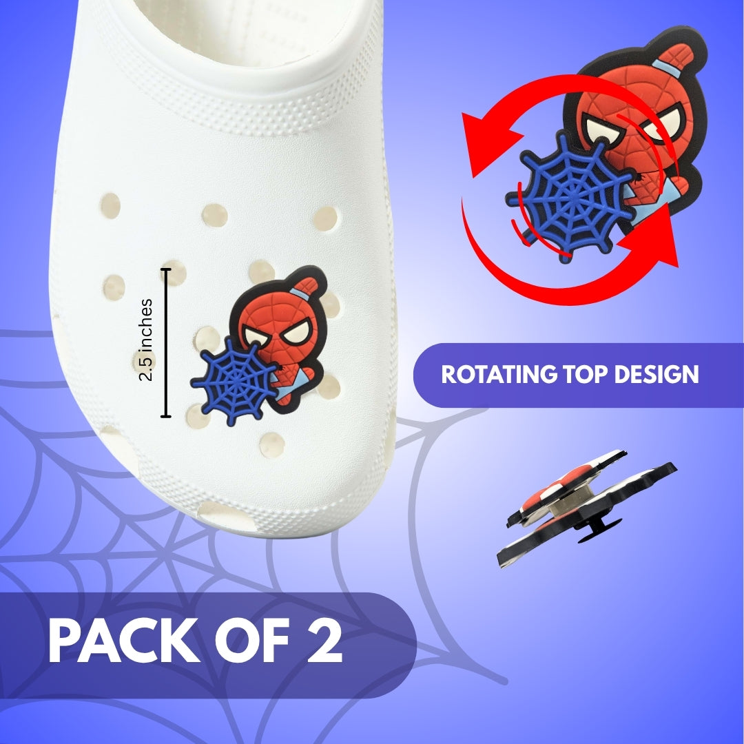 Spiderman Spinning Shoe Charms - 2PC