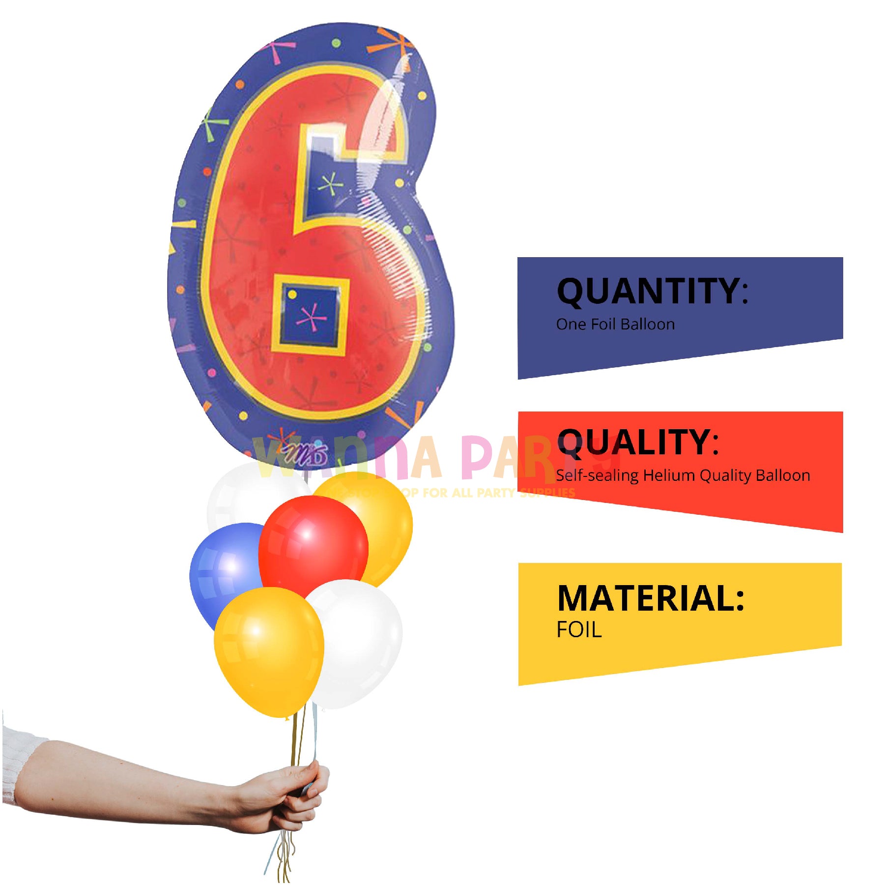18" NUMBER 6 BALLOON