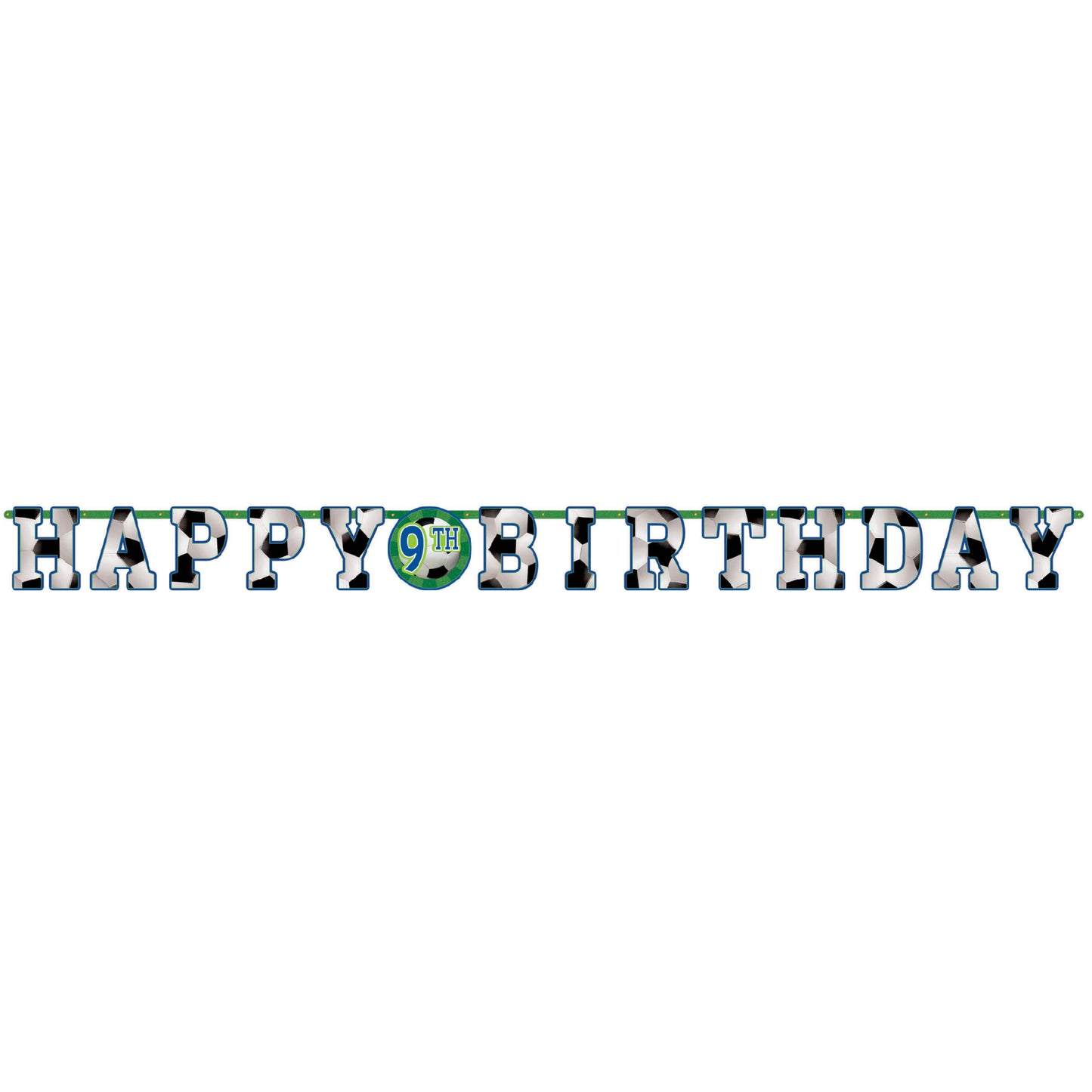 Soccer/Football Theme Birthday Letter Banner Jumbo - 10FT  - 1PC
