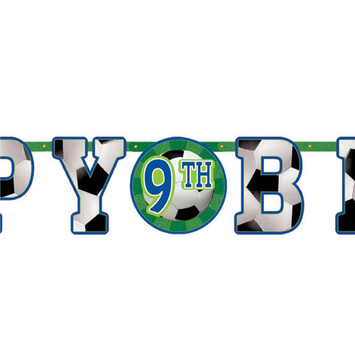 Soccer/Football Theme Birthday Letter Banner Jumbo - 10FT  - 1PC