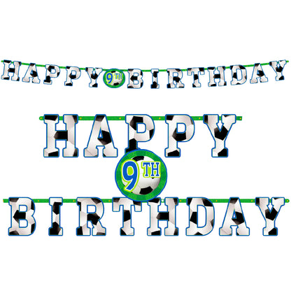 Soccer/Football Theme Birthday Letter Banner Jumbo - 10FT  - 1PC
