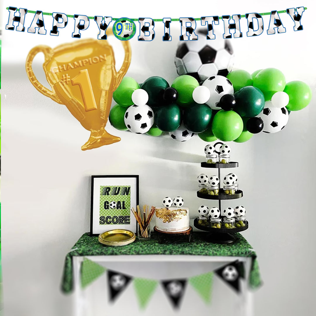 Soccer/Football Theme Birthday Letter Banner Jumbo - 10FT  - 1PC