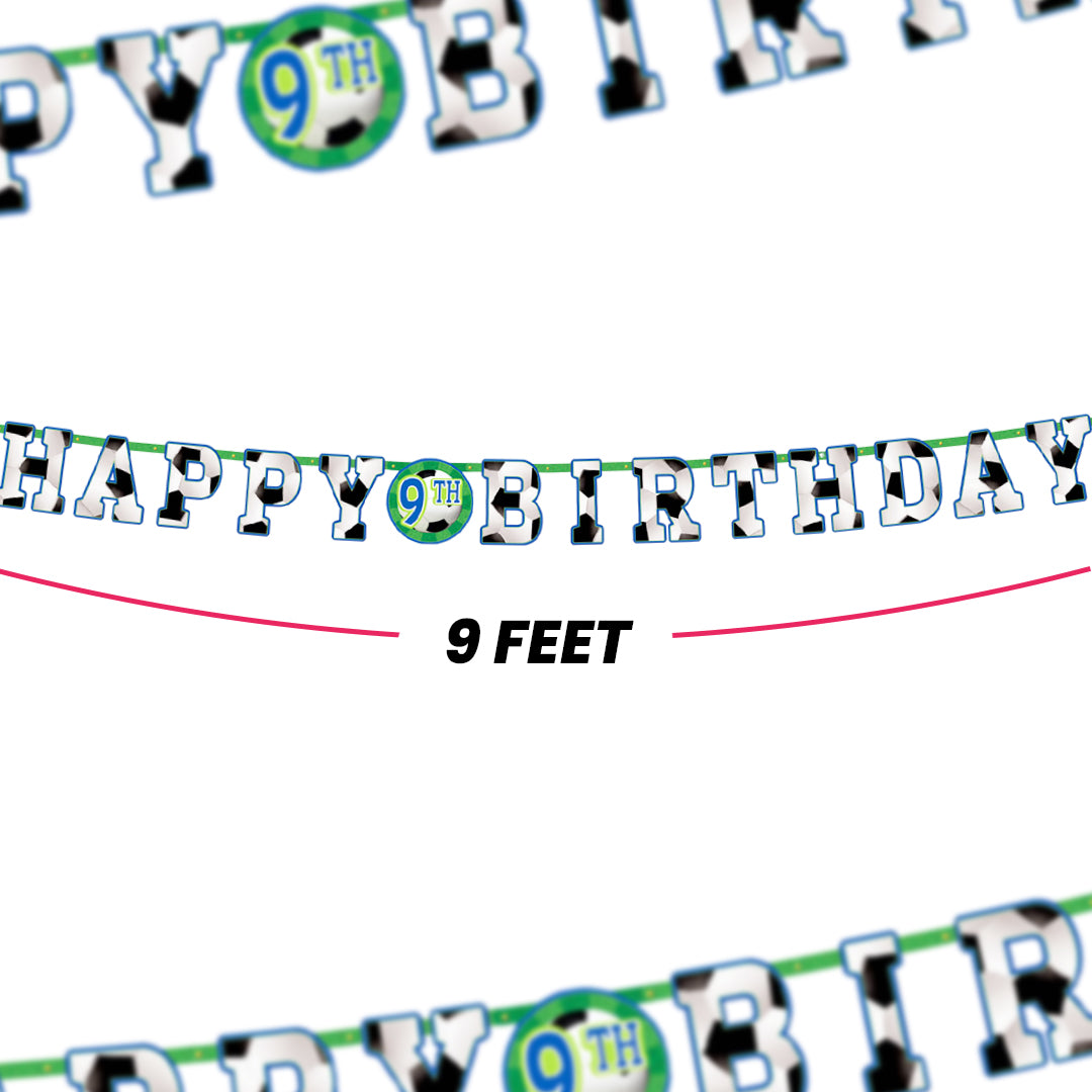 Soccer/Football Theme Birthday Letter Banner Jumbo - 10FT  - 1PC
