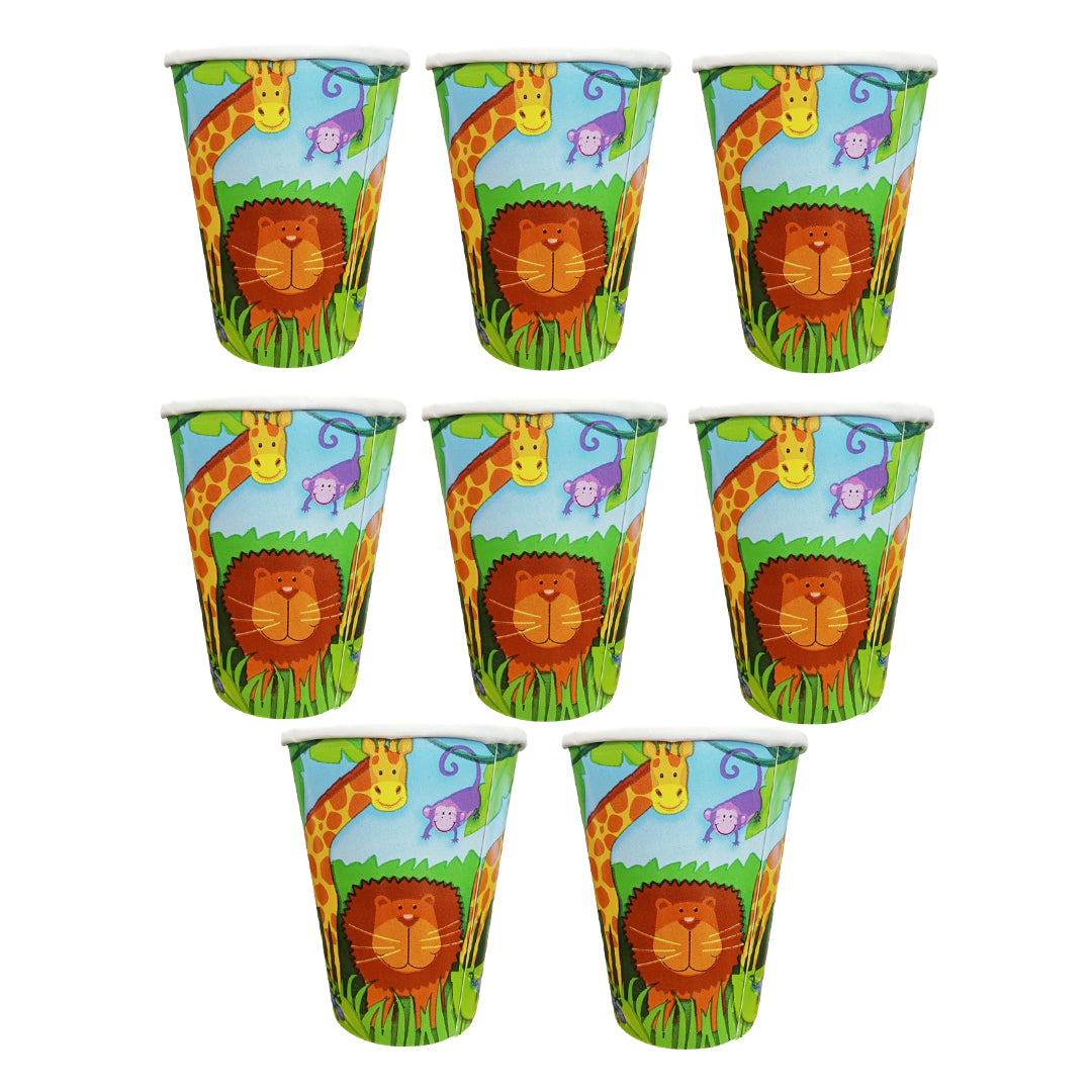 Jungle Animal Paper Cups - 250ML - 8PC