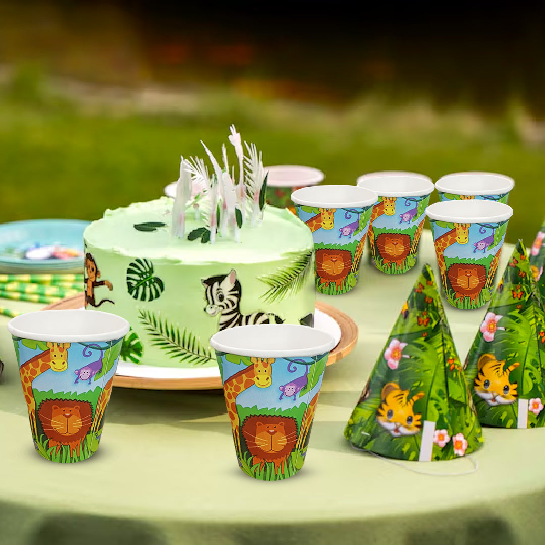 Jungle Animal Paper Cups - 250ML - 8PC