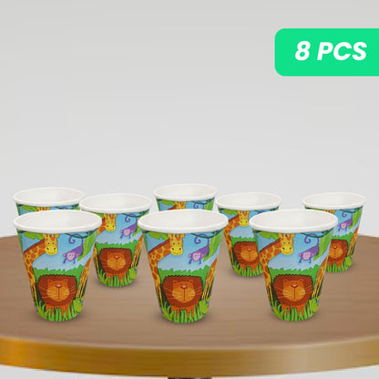 Jungle Animal Paper Cups - 250ML - 8PC