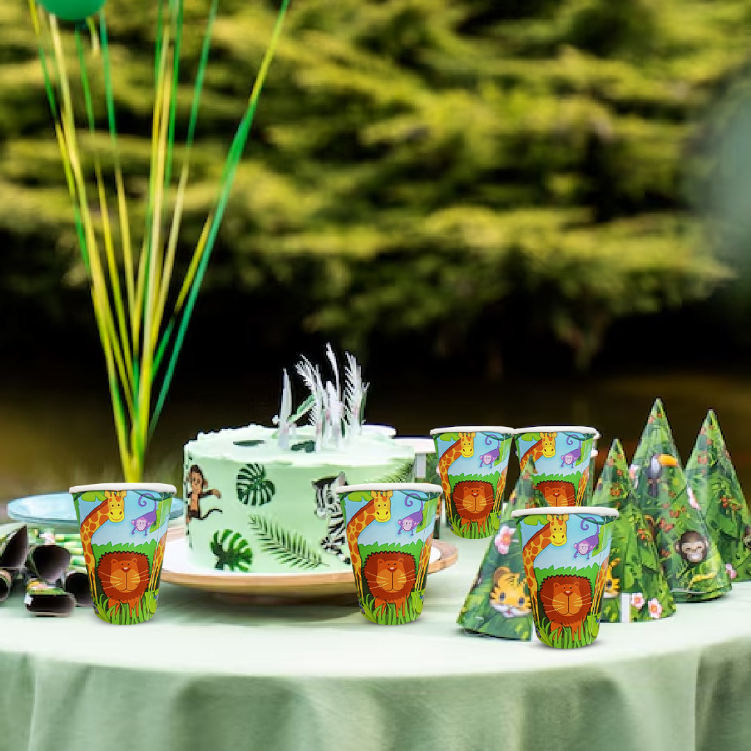 Jungle Animal Paper Cups - 250ML - 8PC
