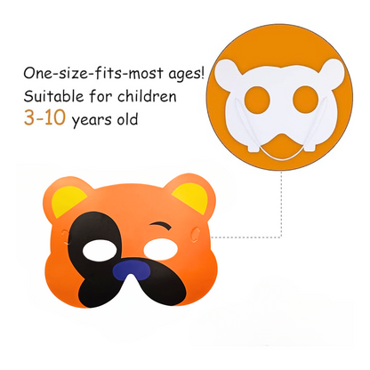 Jungle Theme Animal Paper Eye Masks - 6PC