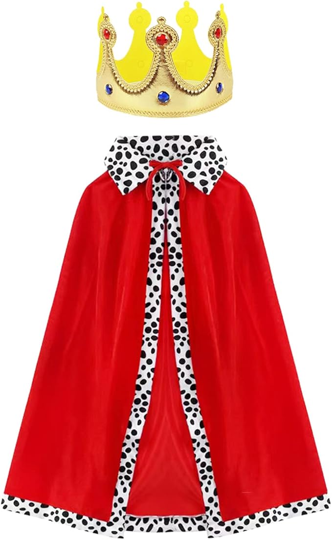King Red Robe with Golden Crown Combo Set - 2PC