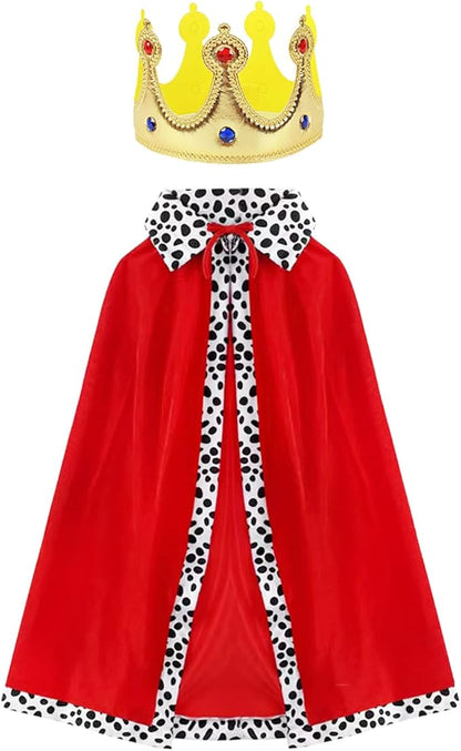 King Red Robe with Golden Crown Combo Set - 2PC