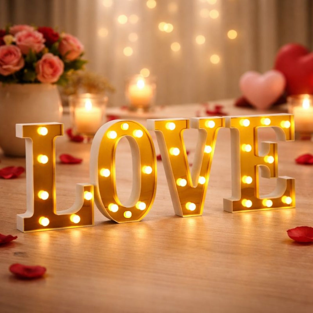 "LOVE" LED Light Up Marquee Letters - 4PC Set