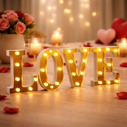 "LOVE" LED Light Up Marquee Letters - 4PC Set