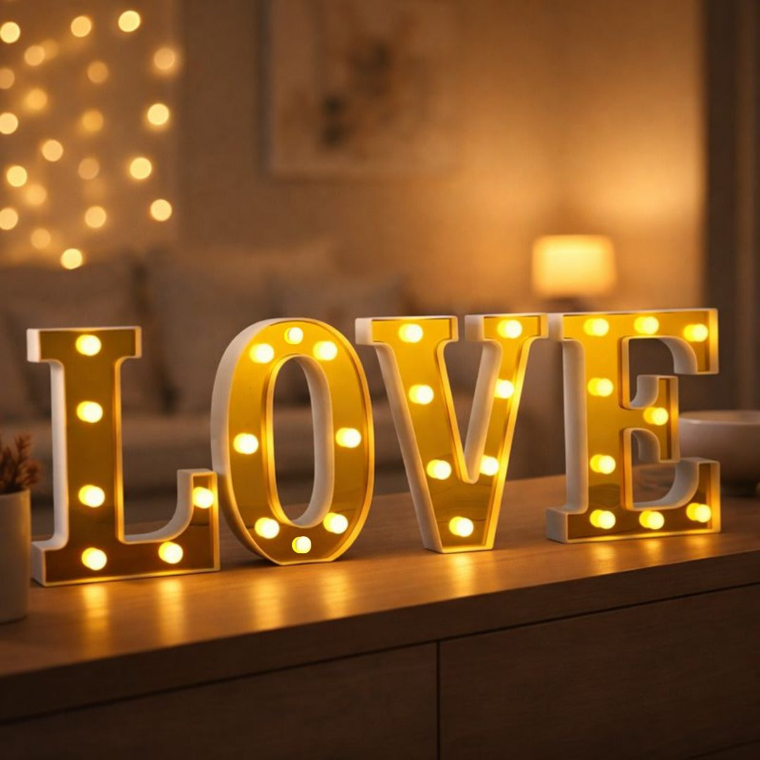 "LOVE" LED Light Up Marquee Letters - 4PC Set