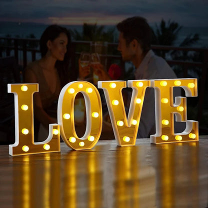 "LOVE" LED Light Up Marquee Letters - 4PC Set