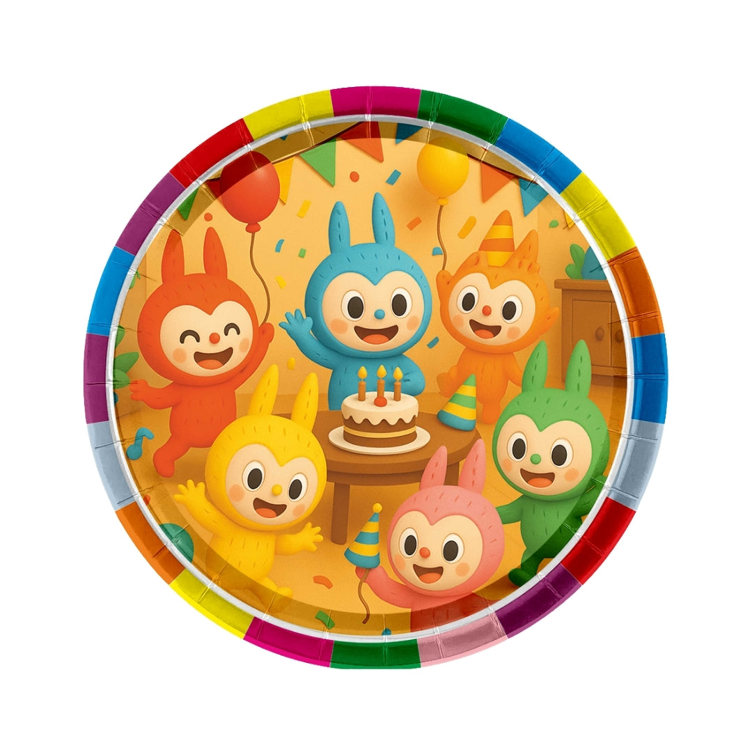 Labubu Theme Party Paper Plates - 9 inches - 8 PC