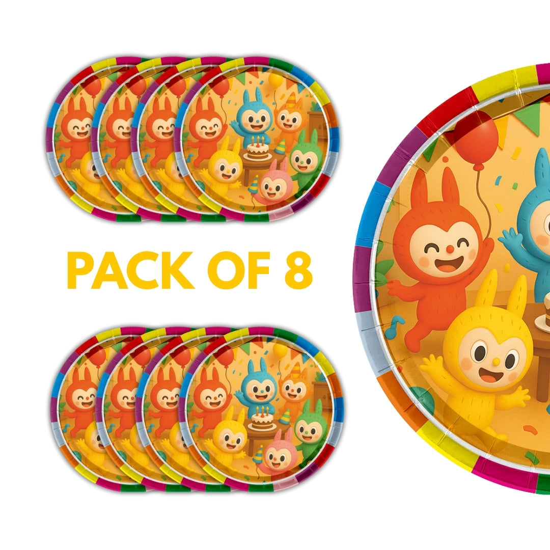 Labubu Theme Party Paper Plates - 9 inches - 8 PC